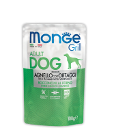 Monge GRILL POUCH AGNELLO con ORTAGGI (Монж пауч для собак с ягненком и овощами)