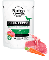 NUTRO Grain Free Adult Dog (Нутро пауч беззерновой для собак ягненок с морковью)