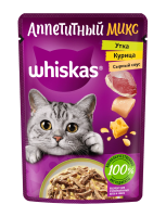 Whiskas (Вискас паучи для кошек курица и утка в сырном соусе)
