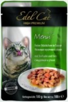 Эдель Кэт паучи для кошек кусочки в соусе Индейка и утка 100 гр (10550)