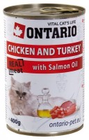 Ontario Chicken, Turkey, Salmon Oil (Онтарио консервы для кошек: курица и индейка)
