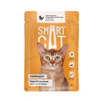 Smart Cat (Смарт Кэт паучи для кошек кусочки курочки с морковью в нежном соусе)