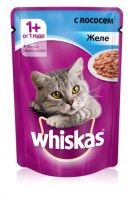 Whiskas паучи для кошек желе с лососем