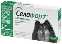 Селафорт 240мг/2мл капли инсектоакарицидные для собак 20,1-40кг