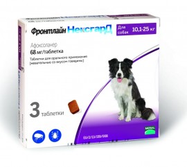 Frontline НексгарД, таблетки инсектоакарицидные для собак (3таб), 10,1-25кг. 55807 - 55807.jpg