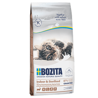 BOZITA INDOOR & STERILIZED GRAIN FREE REINDEER сухой беззерновой корм для взрослых и растущих домашних кошек и кастрированных и стерилизованных кошек с мясом оленя