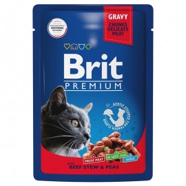 Brit Premium (Брит паучи для кошек говядина и горошек в соусе) - Brit Premium (Брит паучи для кошек говядина и горошек в соусе)