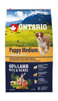 Ontario Puppy Medium Lamb & Rice (Онтарио для щенков средних пород с ягненком и рисом)