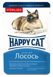 Happy Cat (Хэппи Кэт нежные кусочки в желе с лососем для стерилизованных кошек) - Happy Cat (Хэппи Кэт нежные кусочки в желе с лососем для стерилизованных кошек)