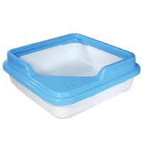 Triol HYGIENE (Триол туалет для кошек квадратный с бортом "Куб", белый мрамор/голубой)