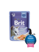 Brit пауч для кошек филе лосося в желе (80206)