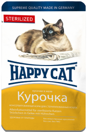 Happy Cat (Хэппи Кэт нежные кусочки в желе с курочкой для стерилизованных кошек) - Happy Cat (Хэппи Кэт нежные кусочки в желе с курочкой для стерилизованных кошек)