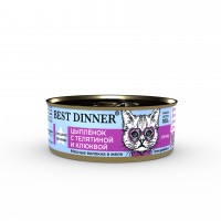 Best Dinner Exclusive (Бест Диннер консервы для стерилизованных кошек цыпленок с телятиной и клюквой в желе)