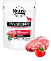 NUTRO Grain Free Adult Dog (Нутро пауч беззерновой для собак говядина с томатами)