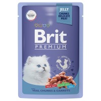 Brit Premium (Брит пауч для котят телятина с морковью в желе)