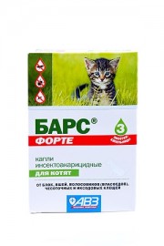 АВЗ Барс ФОРТЕ капли для котят инсектоакарицидные на фипрониле(13534) - ТЕРА Барс форте для котят.jpg