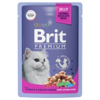Brit Premium (Брит пауч для стерилизованных кошек индейка с сыром в желе)
