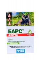АВЗ Барс ФОРТЕ капли для кошек инсектоакарицидные на фипрониле (13533)