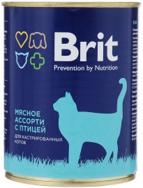 Brit консервы для кастрированных котов мясное ассорти с птицей 340гр (41543) - Тера Brit для кастр.jpg