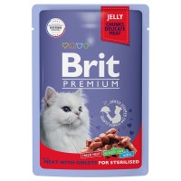 Brit Premium (Брит пауч для стерилизованных кошек мясное ассорти с потрошками в желе)