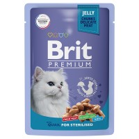 Brit Premium (Брит пауч для стерилизованных кошек перепелка в желе)