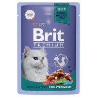 Brit Premium (Брит пауч для стерилизованных кошек утка с яблоками в желе)