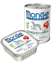 Monge MONOPROTEIN Fruits CONIGLIO CON MELA (Монж консервы для собак из кролика с яблоками)