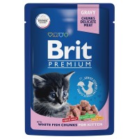 Brit Premium (Брит паучи для котят белая рыба в соусе)