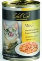 Эдель Кэт консервы для кошек кусочки в соусе Курица и утка 400 гр