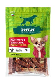 TiTBiT лакомство для собак мини пород нарезка говяжья - TiTBiT лакомство для собак мини пород нарезка говяжья