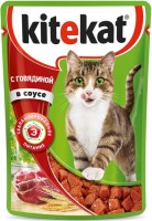 Kitekat паучи для кошек в соусе с говядиной (65308)