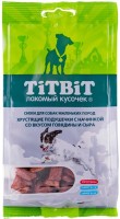 TiTBiT лакомство для собак маленьких пород хрустящие подушечки с начинкой со вкусом говядины и сыра