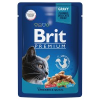 Brit Premium (Брит паучи для кошек цыпленок и перепелка в соусе)
