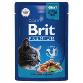Brit Premium (Брит паучи для кошек цыпленок и перепелка в соусе) - Brit Premium (Брит паучи для кошек цыпленок и перепелка в соусе)