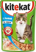 Kitekat паучи для кошек в соусе с рыбой (65312)