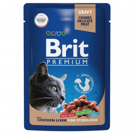 Brit Premium (Брит паучи для стерилизованных кошек куриная печень в соусе) - Brit Premium (Брит паучи для стерилизованных кошек куриная печень в соусе)
