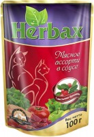 Хербакс пауч для кошек Мясное ассорти в соусе с листьями брусники 100г (62103)