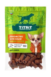 TiTBiT лакомство для собак мини пород трубочки из мяса утки - TiTBiT лакомство для собак мини пород трубочки из мяса утки