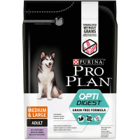 Pro Plan Grain Free Formula Adult Medium&Large (Проплан беззерновой корм для взрослых собак средних и крупных пород с чувствительным пищеварением с индейкой) (731997)