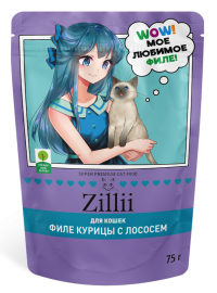 Zillii (Зилли для взрослых кошек с курицей и лососем в желе) - Zillii (Зилли для взрослых кошек с курицей и лососем в желе)