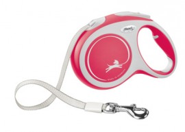 Flexi. New Comfort L 8м до 50кг ремень, красная - Flexi. New Comfort L 8м до 50кг ремень, красная