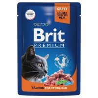 Brit Premium (Брит паучи для стерилизованных кошек лосось в соусе)