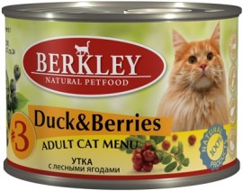 Berkley (Беркли) 75152 консервы для кошек №3 Утка с лесными ягодами 200г (50528) - Berkley (Беркли) 75152 консервы для кошек №3 Утка с лесными ягодами 200г (50528)