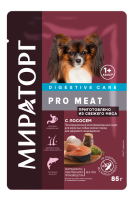 Мираторг PRO MEAT пауч для взрослых собак мелких пород для здорового пищеварения с Лососем