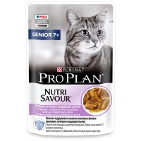 Pro Plan senior 7+ (Проплан для пожилых кошек, паучи с индейкой, кусочки в соусе)