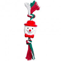 Triol игрушка NEW YEAR для собак из винила "Снеговик с веревкой"