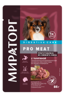 Мираторг PRO MEAT пауч для взрослых собак мелких пород для здорового пищеварения с Телятиной