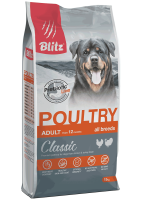 Blitz Adult Poultry All Breeds (Блиц корм для взрослых собак всех пород с домашней птицей)