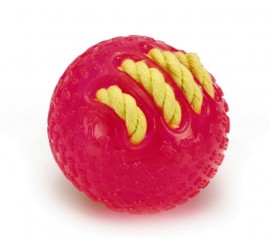 Игрушка для собак "Мяч с вшитой веревкой" розовый 8см. 38129 (625830) - 38129 Мяч.jpg