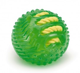 Beeztees игрушка для собак "мяч с вшитой веревкой" зеленый 38130 (625831) - 38130 Мяч.jpg